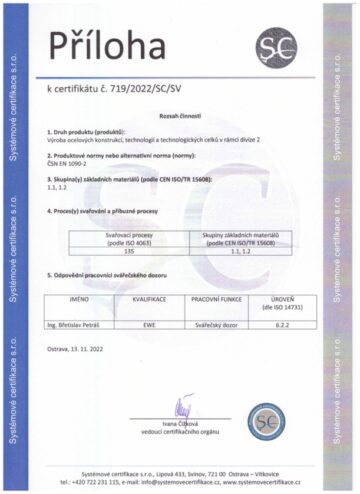certifikát CZ – 2